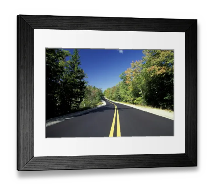 Framed Print : NA, USA, Maine Coastal Maine; Route 182 in the fall