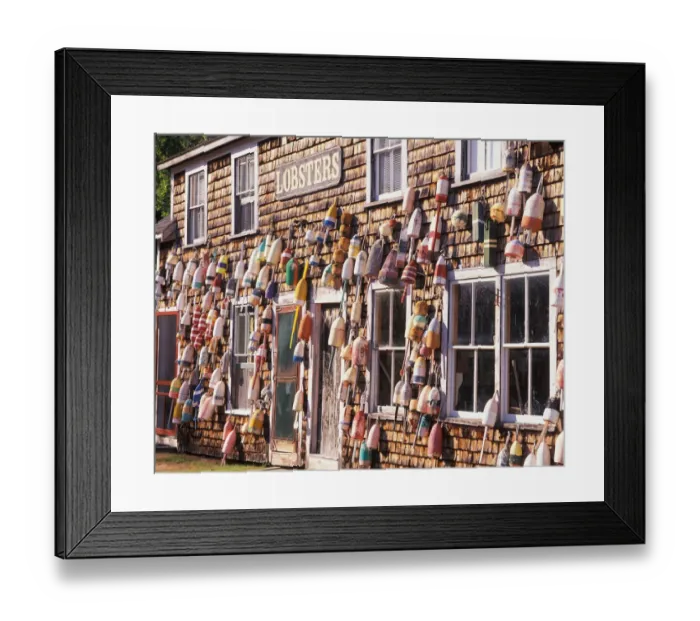 Framed Print : North America, USA, Maine, Pemaquid Point, near Hotel Pemaquid lobster buoys Framed Print : North America, USA, Maine, Pemaquid Point, near Hotel Pemaquid lobster buoys