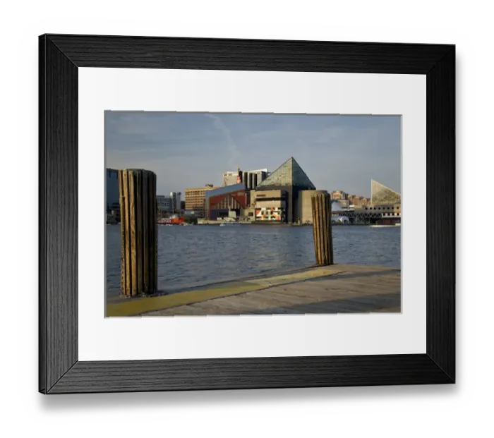 Framed Print : USA, Maryland, MD, Baltimore. Baltimores National Aquarium as seen from across