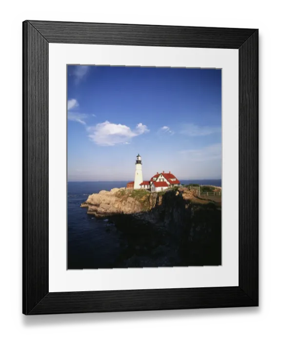 Framed Print : USA, Maine, Portland, Cape Elizabeth, View of lighthouse Framed Print : USA, Maine, Portland, Cape Elizabeth, View of lighthouse