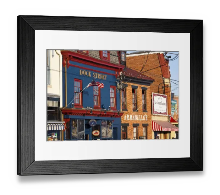Framed Print : USA, Maryland, Annapolis. Harborfront buildings Framed Print : USA, Maryland, Annapolis. Harborfront buildings