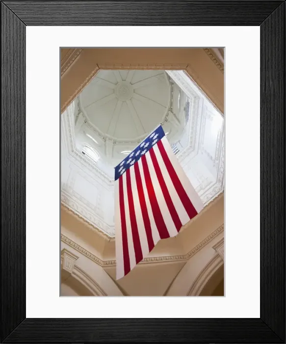 Framed Print : USA, Maryland, Annapolis. Maryland State Capitol building early US flag in Rotunda Framed Print : USA, Maryland, Annapolis. Maryland State Capitol building early US flag in Rotunda
