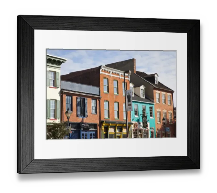 Framed Print : USA, Maryland, Baltimore. Fells Point, buildings on Thames Street Framed Print : USA, Maryland, Baltimore. Fells Point, buildings on Thames Street