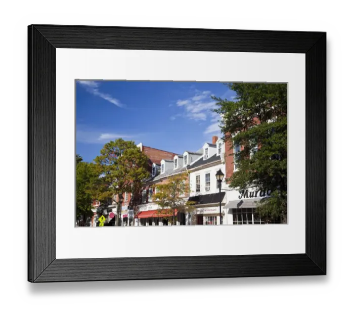 Framed Print : USA, Maryland, Easton. Eastern Shore of Chesapeake Bay, town center buildings Framed Print : USA, Maryland, Easton. Eastern Shore of Chesapeake Bay, town center buildings