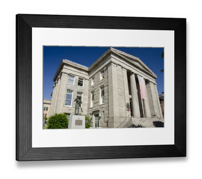 Framed Print : Massachusetts, New Bedford. New Bedford Free Public Library. Lewis Temple statue