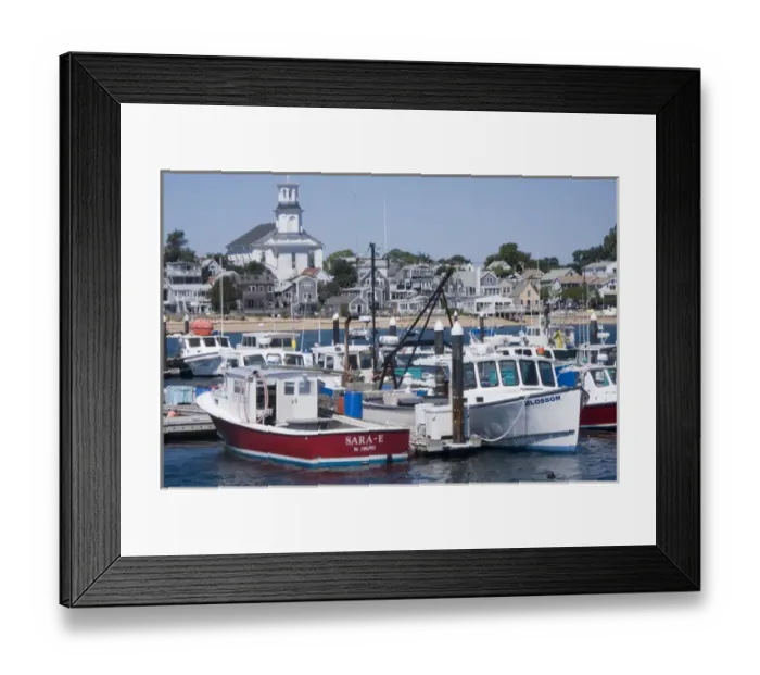 Framed Print : Boats in the harbour in Provincetown, Massachussetts