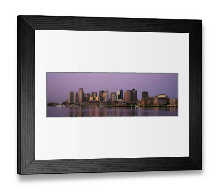 Framed Print : Morning light on the Boston skyline across the Inner Harbor from East Boston, Boston Framed Print : Morning light on the Boston skyline across the Inner Harbor from East Boston, Boston