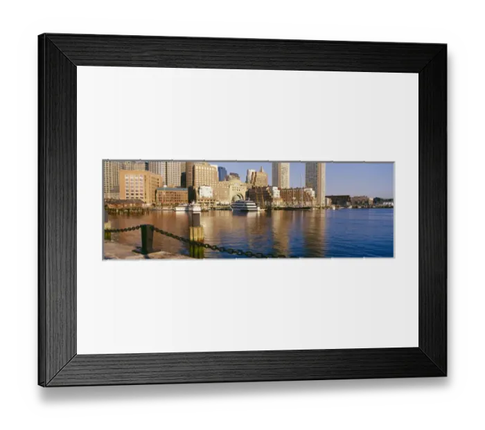 Framed Print : The Boston skyline from across Four Point Channel from Courthouse Plaza, Boston