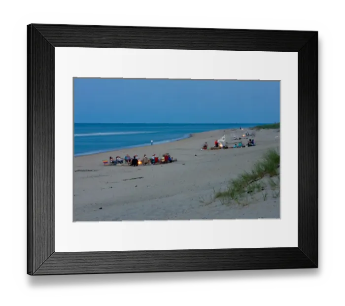 Framed Print : Bonfires burn as night settles in on the beach at the Cape Cod National Seashore in Truro Framed Print : Bonfires burn as night settles in on the beach at the Cape Cod National Seashore in Truro