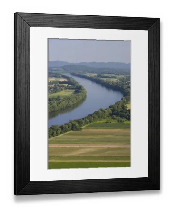 Framed Print : The Connecticut River as seen from South Sugarloaf Mountain in Deerfield, Massachusetts
