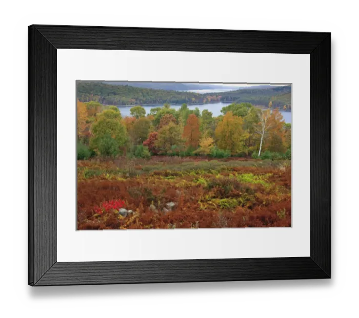 Framed Print : View of the Quabbin Reservoir from the Enfield overlook in Ware, Massachusetts. Fall Framed Print : View of the Quabbin Reservoir from the Enfield overlook in Ware, Massachusetts. Fall