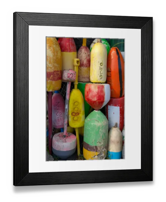 Framed Print : Rockport, Massachusetts, USA, old buoys gathered on Bearskin Neck Framed Print : Rockport, Massachusetts, USA, old buoys gathered on Bearskin Neck