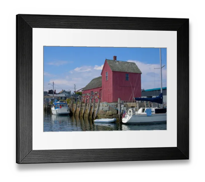 Framed Print : Rockport, Massachusetts, USA, boats docked by Motif No. 1 (Editorial Usage Only)