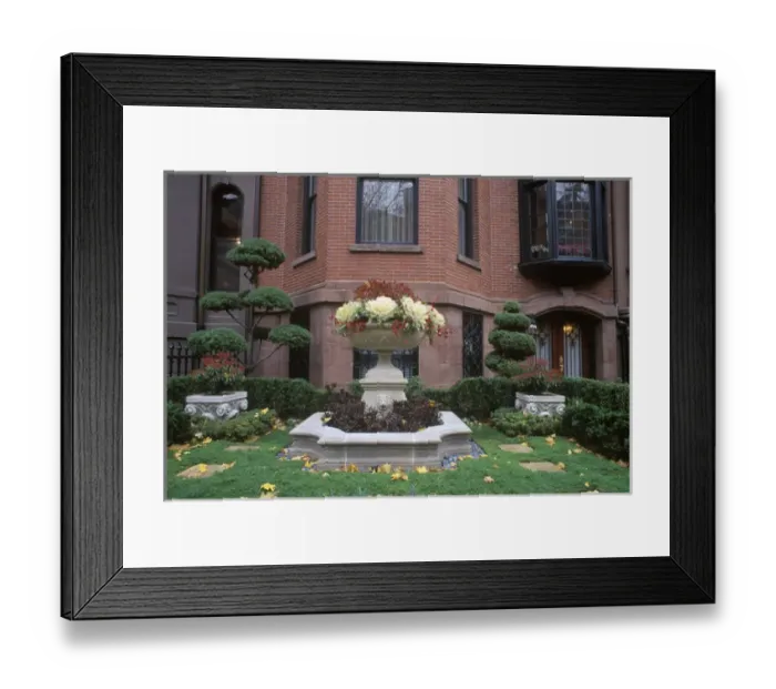 Framed Print : N. A. USA, Massachussetts, Boston, Back Bay, Townhouse Garden Framed Print : N. A. USA, Massachussetts, Boston, Back Bay, Townhouse Garden