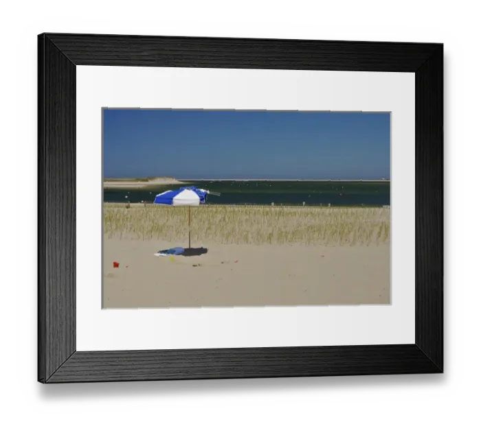 Framed Print : North America, USA, Massachusetts, Chatham. An umbrella and pails on the beach Framed Print : North America, USA, Massachusetts, Chatham. An umbrella and pails on the beach