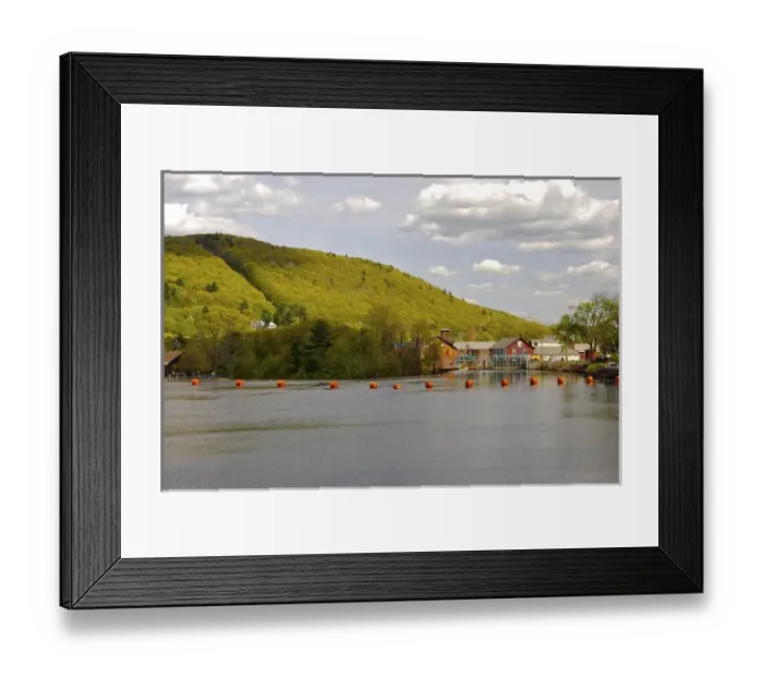 Framed Print : North America, USA, Massachusetts, Shelburne Falls. Looking towards the Lamson cutlery factory