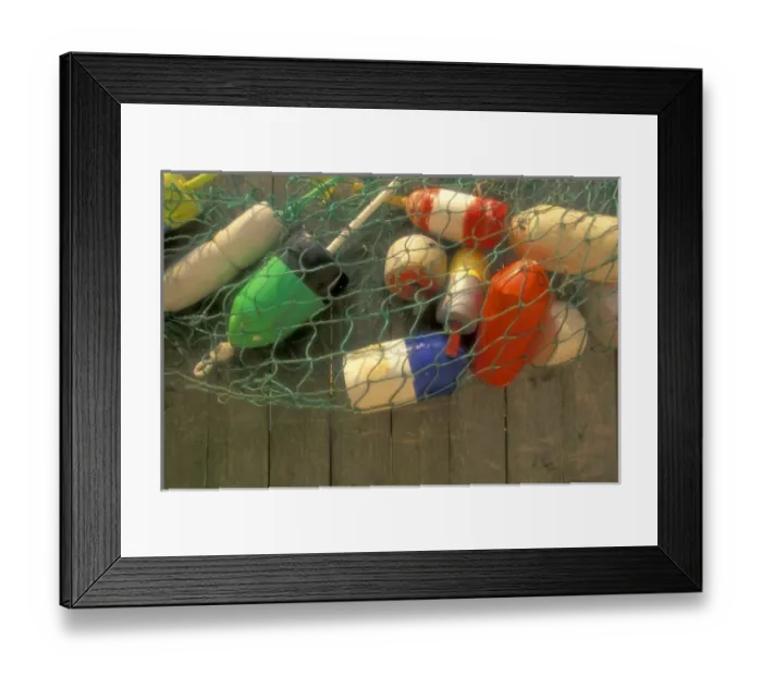 Framed Print : North America, USA, Massachusetts, Nantucket Island, Siasconset. Lobster buoys, Codfish