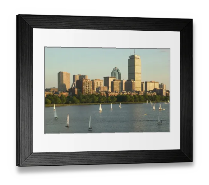 Framed Print : USA-Massachusettes-Boston: Back Bay View & Charles River Sunset / Summer Framed Print : USA-Massachusettes-Boston: Back Bay View & Charles River Sunset / Summer