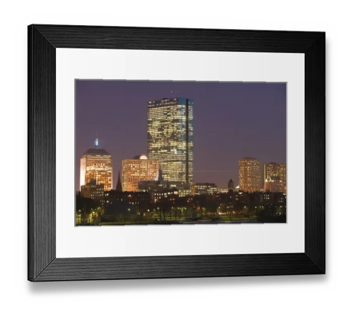 Framed Print : USA-Massachusettes-Boston: Back Bay View & Charles River Winter / Evening Framed Print : USA-Massachusettes-Boston: Back Bay View & Charles River Winter / Evening