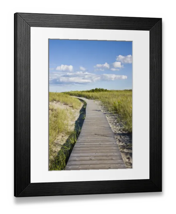 Framed Print : USA, Massachusetts, Cape Ann, Gloucester. Good Harbor Beach, boardwalk