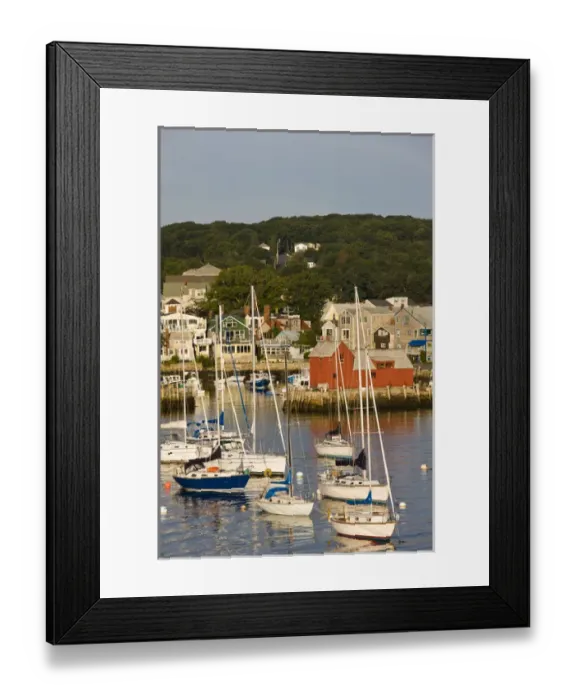 Framed Print : USA, Massachusetts, Cape Ann, Rockport. Harbor View, morning