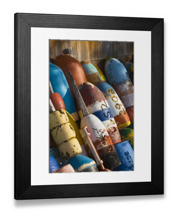 Framed Print : USA, Massachusetts, Cape Ann, Rockport. Lobster buoys Framed Print : USA, Massachusetts, Cape Ann, Rockport. Lobster buoys