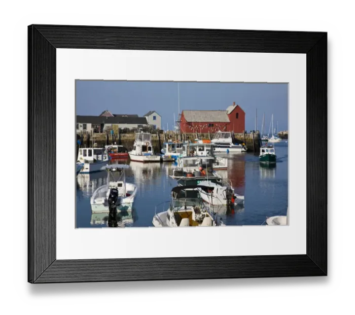 Framed Print : USA, Massachusetts, Cape Ann, Rockport. Rockport Harbor, late afternoon