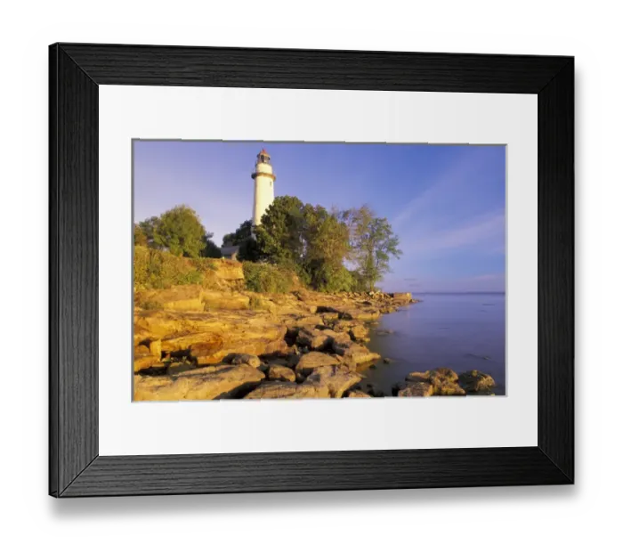 Framed Print : NA, USA, Michigan, Lake Huron Pointe Aux Barques Lighthouse