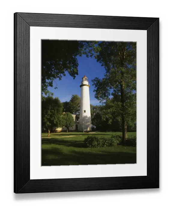 Framed Print : USA, Michigan, View of Ponte Aux Barques Lighthouse Framed Print : USA, Michigan, View of Ponte Aux Barques Lighthouse