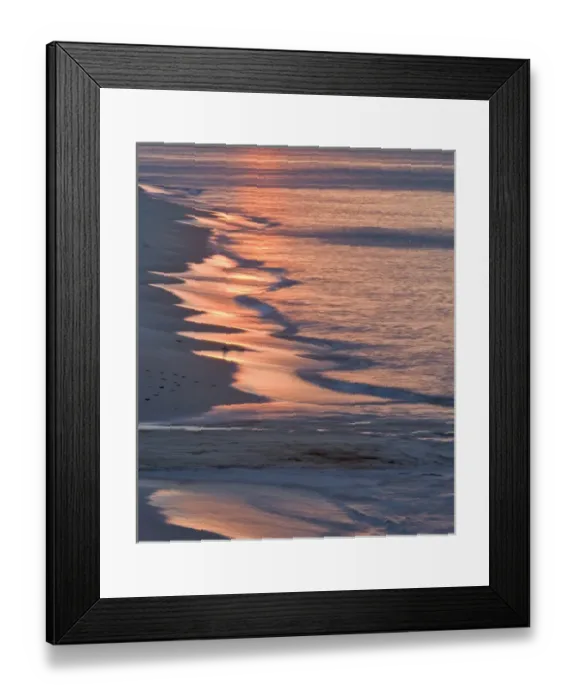 Framed Print : Sunset colors the waves along Miners Beach at Pictured Rocks National Lakeshore near Framed Print : Sunset colors the waves along Miners Beach at Pictured Rocks National Lakeshore near