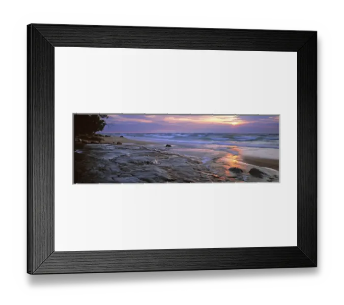 Framed Print : USA, Michigan, Pictured Rocks NL. Sunset over Lake Superior from Pictured Rocks National