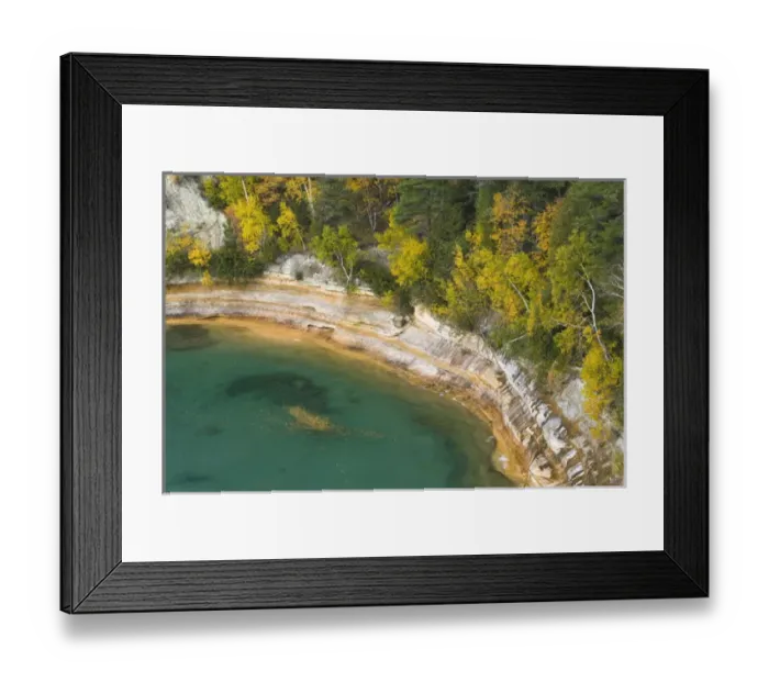 Framed Print : USA-Michigan-Upper Peninsula-Pictured Rocks National Lakeshore: Miners Castle