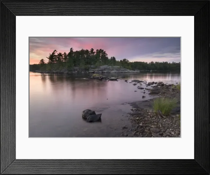 Framed Print : Sunset over island opposite Rudder Bay, Lake Kabetogama, Voyageurs National Park Framed Print : Sunset over island opposite Rudder Bay, Lake Kabetogama, Voyageurs National Park