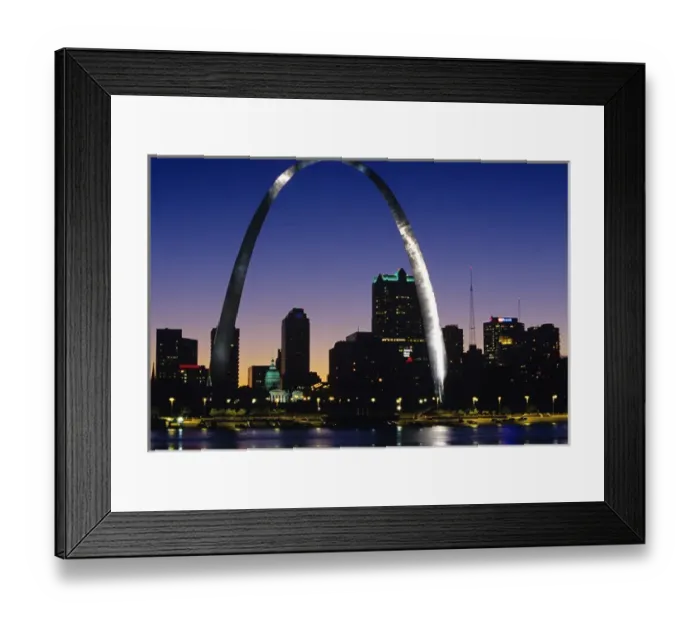Framed Print : Looking across the Mississippi River to St Louis and Arch