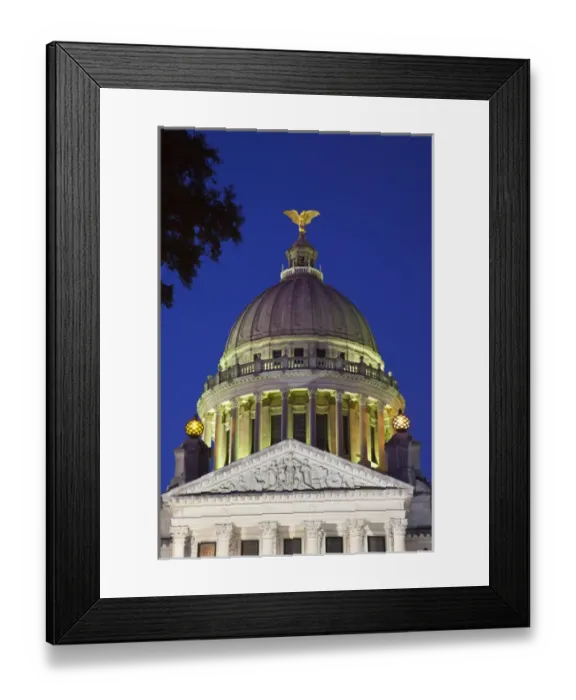 Framed Print : USA, Mississippi, Jackson. Mississippi State Capitol, evening Framed Print : USA, Mississippi, Jackson. Mississippi State Capitol, evening