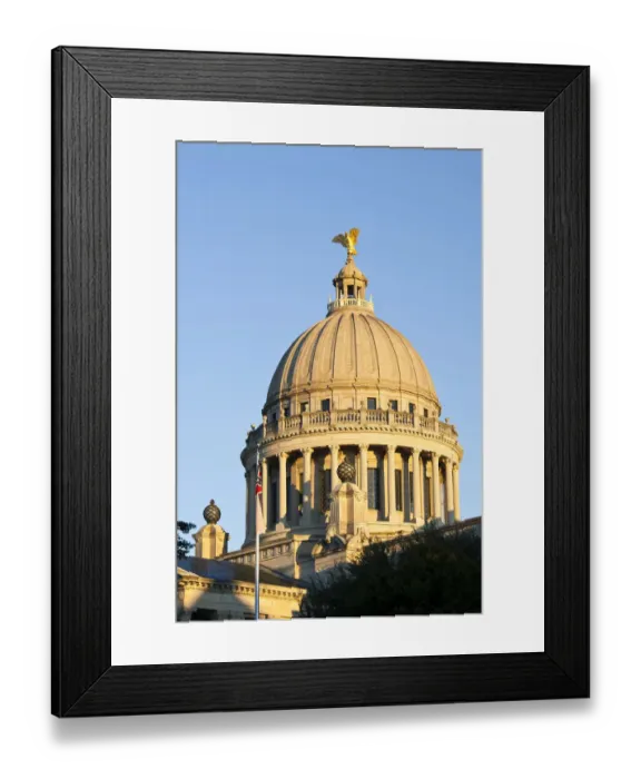 Framed Print : USA, Mississippi, Jackson. Mississippi State Capitol dome, sunrise Framed Print : USA, Mississippi, Jackson. Mississippi State Capitol dome, sunrise