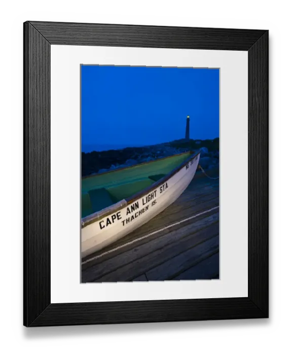 Framed Print : USA, Massachusetts, Cape Ann, Rockport. Thatcher Island, rescue boat, dawn Framed Print : USA, Massachusetts, Cape Ann, Rockport. Thatcher Island, rescue boat, dawn