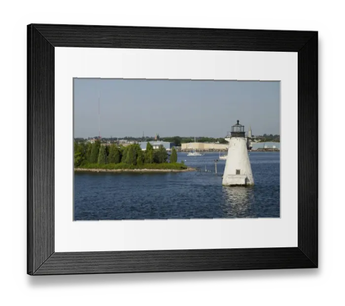 Framed Print : Massachusetts, New Bedford. Palmer Island Lighthouse, circa 1849 Framed Print : Massachusetts, New Bedford. Palmer Island Lighthouse, circa 1849