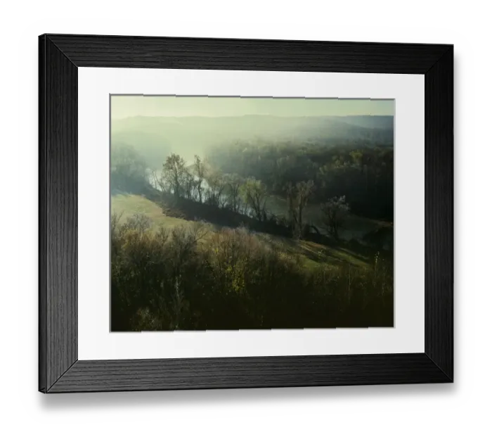 Framed Print : USA, Missouri, Meramec River Valley, Foggy sunrise