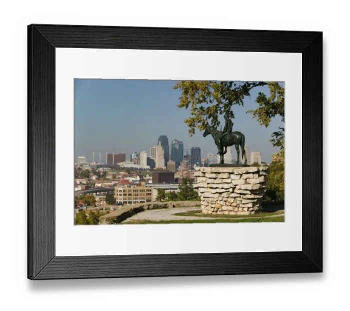 Framed Print : USA, Missouri, Kansas City, Penn Valley Park, statue of The Scout Framed Print : USA, Missouri, Kansas City, Penn Valley Park, statue of The Scout