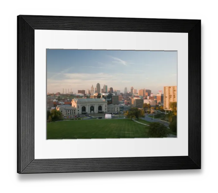 Framed Print : USA, Missouri, Kansas City, Union Station (b. 1914) and Kansas City Skyline