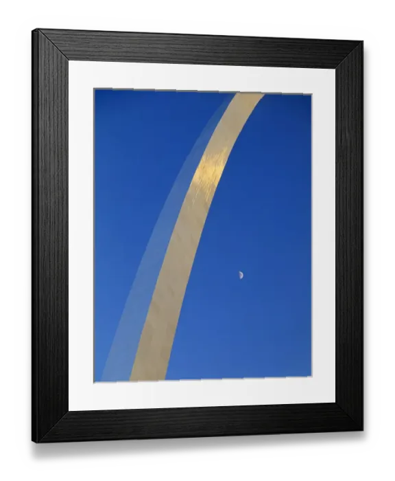 Framed Print : USA, Missouri, St. Louis, Jefferson National Expansion Memorial, Gateway Arch at dusk