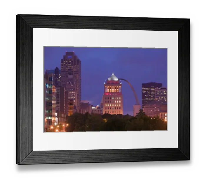 Framed Print : USA, Missouri, St. Louis: City View before Dawn Framed Print : USA, Missouri, St. Louis: City View before Dawn