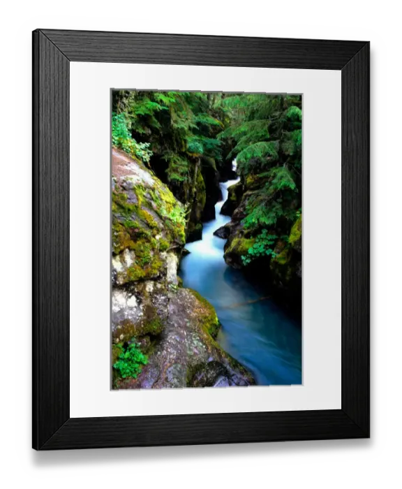Framed Print : Waterfall in Glacier National Park Framed Print : Waterfall in Glacier National Park