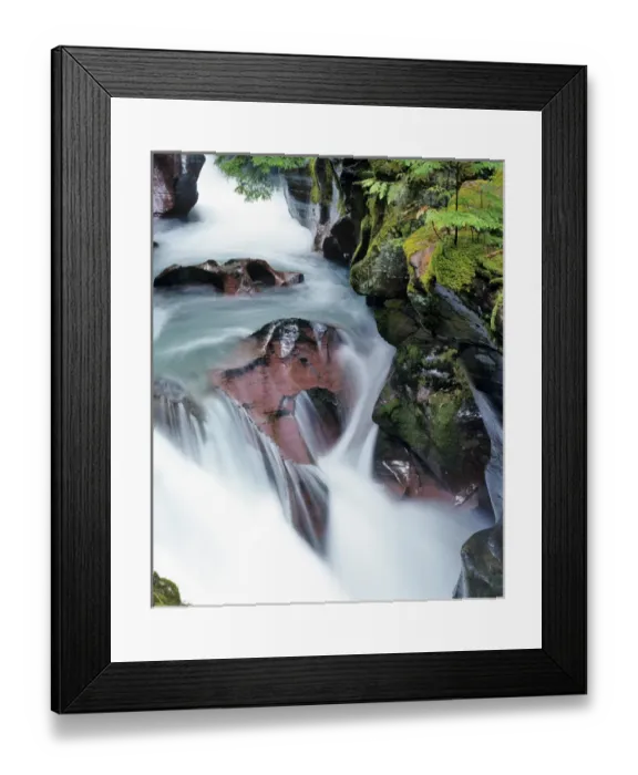 Framed Print : Avalanche Gorge in Glacier National Park in Montana