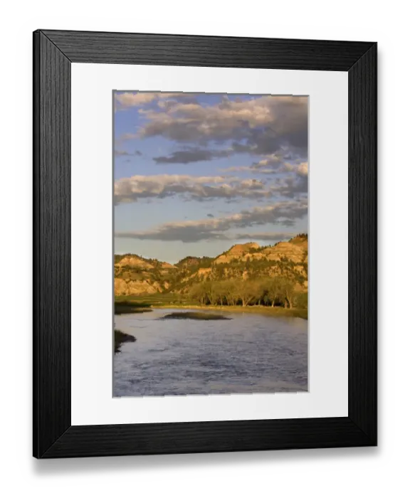 Framed Print : The Powder River badlands south of Broadus Montana