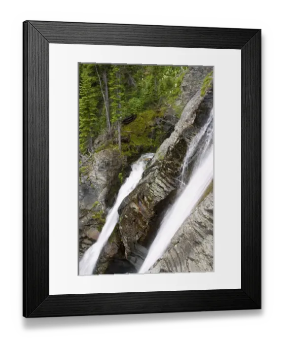Framed Print : Rockwell Falls in Glacier National Park in Montana Framed Print : Rockwell Falls in Glacier National Park in Montana