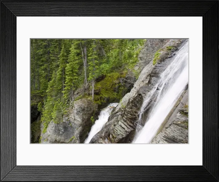 Framed Print : Rockwell Falls in Glacier National Park in Montana Framed Print : Rockwell Falls in Glacier National Park in Montana