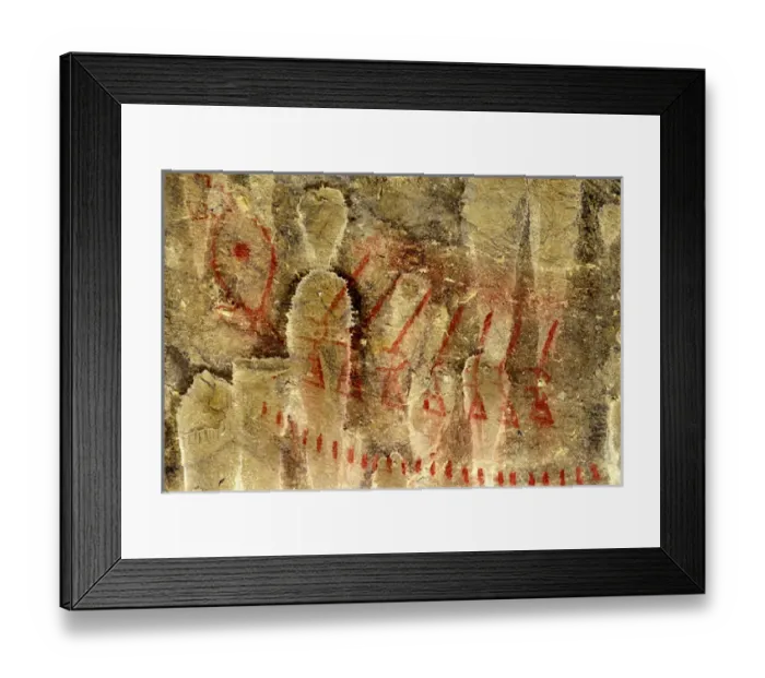 Framed Print : Pictographs at Pictograph State Park in Billings Montana