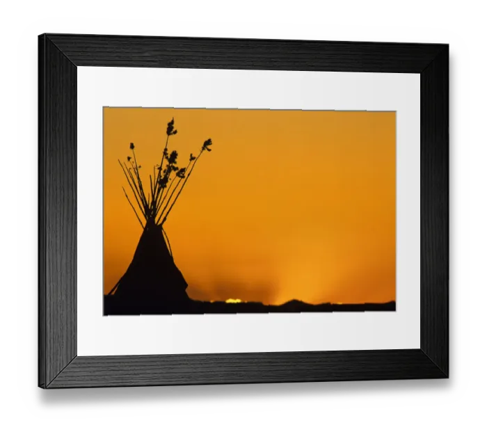 Framed Print : Tipis at sunset at Browning Montana Framed Print : Tipis at sunset at Browning Montana